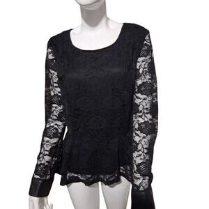 Y2K Michelle Whimsigoth Lace Womens size XL Dark Romantic Fairygoth Peplum Top